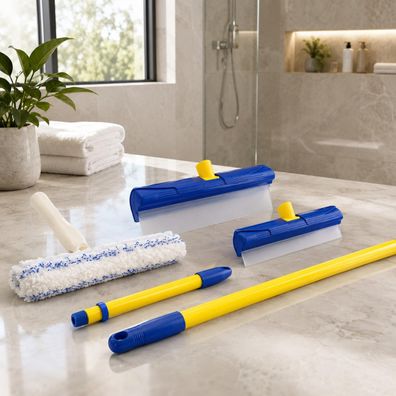AquaBlade Set Nr. 2 | Wischer-Set mit Einwascher, Teleskopstange & Auffangtank