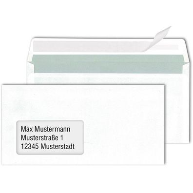 MAILmedia Briefumschläge DIN lang mit Fenster weiß 500 St