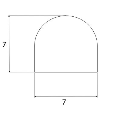 DP30 SIL Silikonschaum Halbrundprofil D-Profil 7x7 mm Gummidichtung Türdichtung