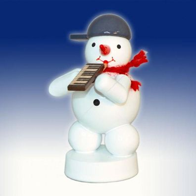 Weihnachtsdekoration Schneemann mit Melodica Höhe 8cm NEU Schnee Eismann Winter