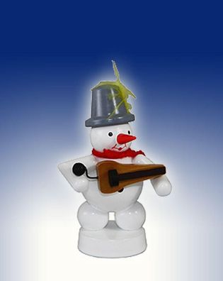 Weihnachtsdekoration Schneemann mit Drehleier Höhe 8cm NEU Schnee Eismann Winter