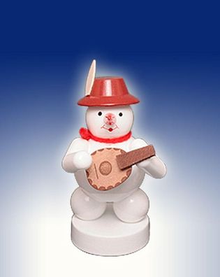 Weihnachtsdekoration Schneemann mit Mandoline Höhe 8cm NEU Schnee Eismann Winter