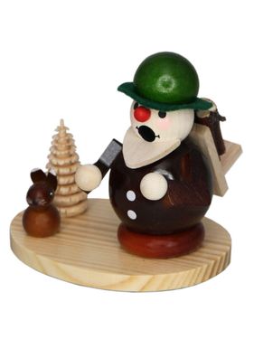 Räuchermann Holzsammler mit Hase BxHxt 9,5x9,5x7cm NEU Rauchmann Räucherfigur
