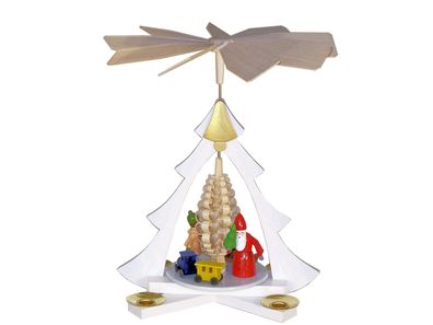 Tischpyramide Weihnachtsmann mit Eisenbahn bunt BxHxT 25x31,5x28cm NEU Tischdeko