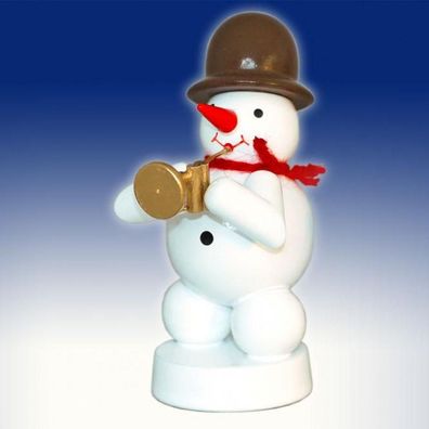 Weihnachtsdekoration Schneemann mit Jazztrompete Höhe 8cm NEU Schnee Eismann