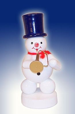 Weihnachtsdekoration Schneemann mit Trompete Höhe 8cm NEU Schnee Eismann Winter