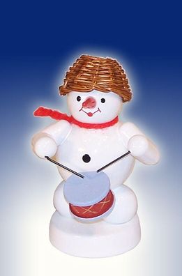 Weihnachtsdekoration Schneemann mit Becken Höhe 8cm NEU Trommöer Musiker