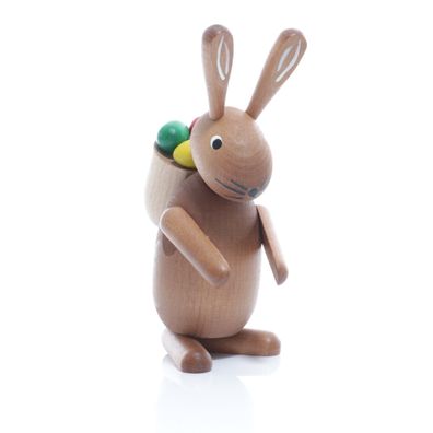 Osterdekoration Osterhase mit Korb bunt HxB 11x5cm NEU Osterdeko Osterhasenfigur