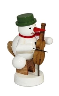 Weihnachtsdekoration Schneemann mit Cello Höhe 8cm NEU Schnee Eismann Winter