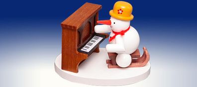 Weihnachtsdekoration Schneemann am Klavier Höhe 8cm NEU Schnee Eismann Winter