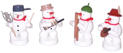 Weihnachtsdekoration Schneemannkapelle mit Instrumenten Höhe 8cm NEU Schnee