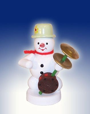 Weihnachtsdekoration Schneemann mit Stampfgeige Höhe 8cm NEU Schnee Eismann
