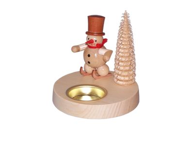 Tischdekoration Kerzenhalter Schneemann auf Schlittschuh BxHxT 10x10,5x10cm NEU