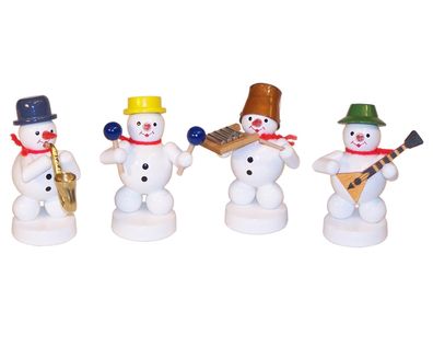 Weihnachtsdekoration Schneemannkapelle mit Instrumenten Höhe 8cm NEU Schnee