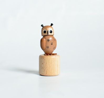 Holzspielzeug Wackelfigur Eule Höhe=7cm NEU Spielzeug Wackeln Wackeltier Wackel