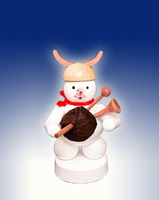 Weihnachtsdekoration Schneemann mit Dudelsack Höhe 8cm NEU Schnee Eismann Winter