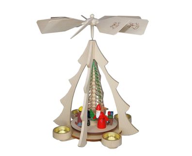 Tischpyramide Weihnachtsmann mit Eisenbahn natur BxHxt 25x32x28,5cm NEU