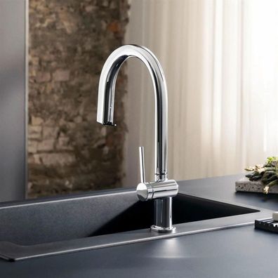 hansgrohe Aqittura M91 FilterSystem 210, Ausziehauslauf, 1jet, sBox, Starter Set, Chr