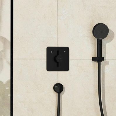 hansgrohe DuoTurn Q Mischer Unterputz für 2 Verbraucher, Mattschwarz