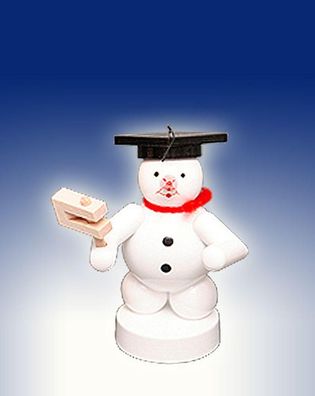 Weihnachtsdekoration Schneemann mit Ratsche Höhe 8cm NEU Schnee Eismann