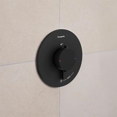 hansgrohe Ecostat Comfort S Thermostat Unterputz für 1 Verbraucher, Mattschwarz