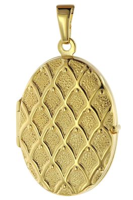 trendor Schmuck Medaillon mit Netzmuster Gold 333 / 8K 75535