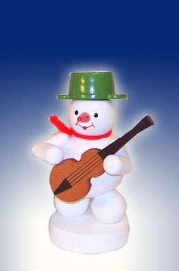 Weihnachtsdekoration Schneemann mit Gitarre Höhe 8cm NEU Schnee Eismann
