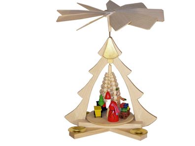 Tischpyramide Weihnachtsmann mit Eisenbahn BxHxt 21x26x22,5cm NEU Tischdeko