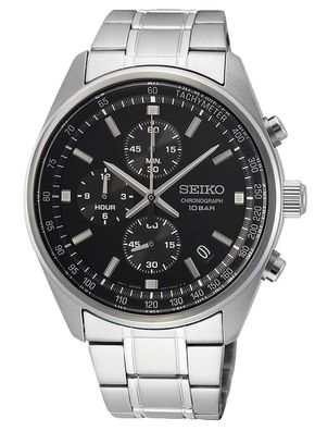 Seiko Chronograph Herrenuhr Schwarz SSB379P1