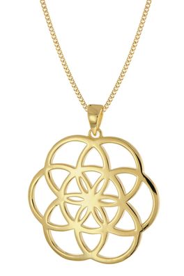 trendor Schmuck Damen Kette mit Anhänger Mandala 925 Silber Vergoldet 15923