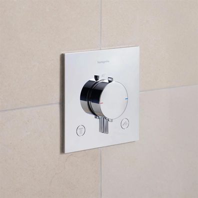 hansgrohe Ecostat Comfort E Thermostat Unterputz für 2 Verbraucher, Chrom