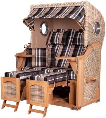 Strandkorbset - bene living - Ammersee 2-Sitzer Teak - PE shell - Modell 583