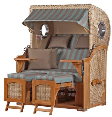 Strandkorbset - bene living - Ammersee 2-Sitzer Teak - PE shell - Modell 520