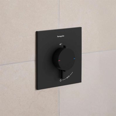 hansgrohe Ecostat Comfort E Thermostat Unterputz für 1 Verbraucher, Mattschwarz