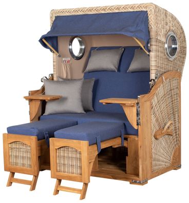Strandkorbset - bene living - Ammersee 2-Sitzer Teak - PE shell - Modell 595