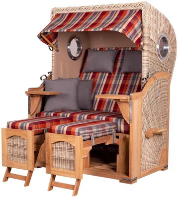 Strandkorbset - bene living - Ammersee 2-Sitzer Teak - PE shell - Modell 584