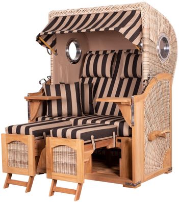 Strandkorbset - bene living - Ammersee 2-Sitzer Teak - PE shell - Modell 581