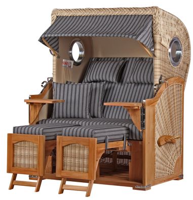 Strandkorbset - bene living - Ammersee 2-Sitzer Teak - PE shell - Modell 500