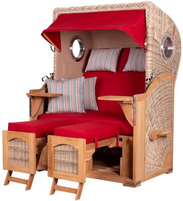 Strandkorbset - bene living - Ammersee 2-Sitzer Teak - PE shell - Modell 585