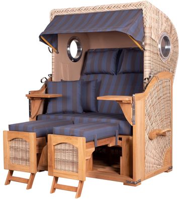 Strandkorbset - bene living - Ammersee 2-Sitzer Teak - PE shell - Modell 582