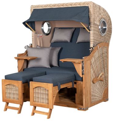 Strandkorbset - bene living - Ammersee 2-Sitzer Teak - PE shell - Modell 593