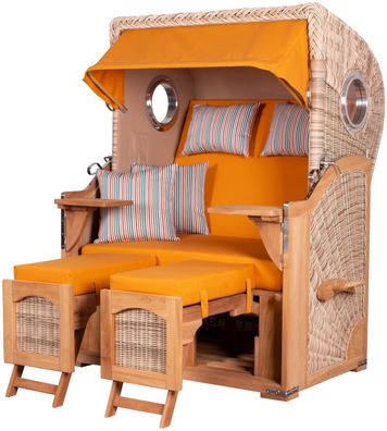 Strandkorbset - bene living - Ammersee 2-Sitzer Teak - PE shell - Modell 586