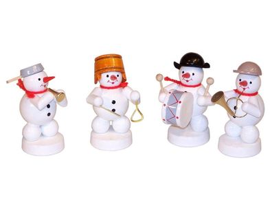 Weihnachtsdekoration Schneemannkapelle mit Instrumenten bunt Höhe 8cm NEU Schnee