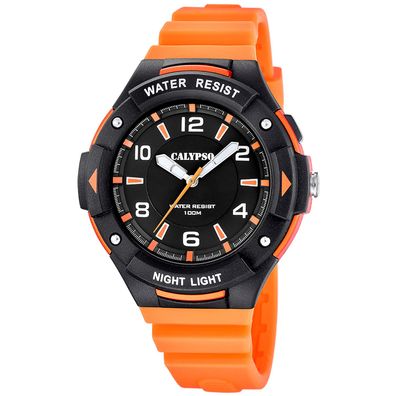 Calypso Herrenuhr Quarz Orange/Schwarz 10 bar K5883/2