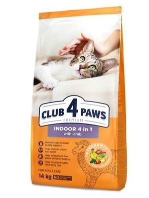 CLUB 4 PAWS KATZE 14 kg INDOOR 4in1 mit Lammfleisch