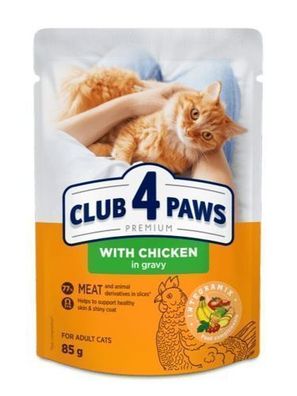 CLUB 4 PAWS KATZE Beutel 85 g Hähnchen in Soße