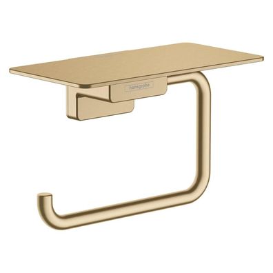 hansgrohe AddStoris Q Toilettenpapierhalter mit Ablage, Brushed Bronze