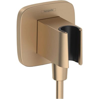hansgrohe FixFit Q Wandanschluss mit Brausehalter, Brushed Bronze