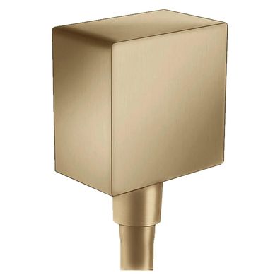 hansgrohe FixFit Wandanschluss Square mit Rückflussverhinderer, Brushed Bronze