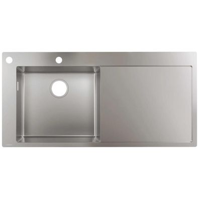 hansgrohe S71 S718-F450 Einbauspüle 450 mit Abtropffläche rechts, Edelstahl